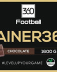 Das Label vom Gainer360 mit den Nährwerten und Informationen zum Produkt