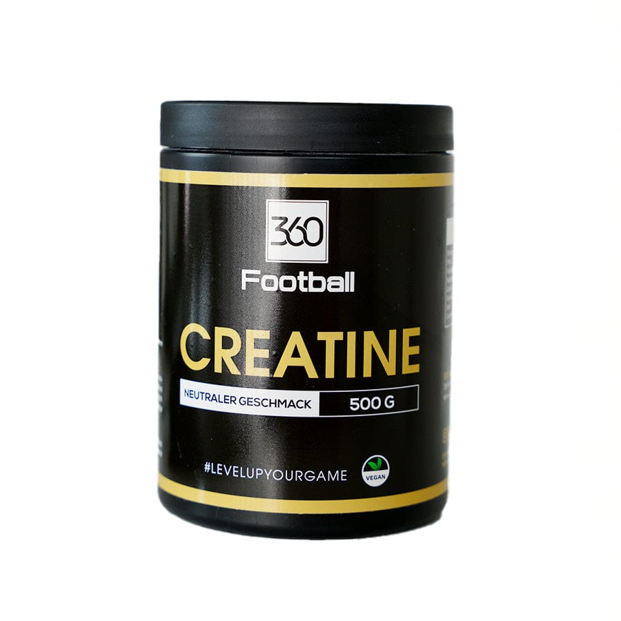 Die Kreatin (Creatine360) Dose von 360Football ist zentriert zu sehen