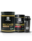 Ein Recover360 mit einem Pregame360 und Shaker360 steht zentriert auf weissem Hintergrund