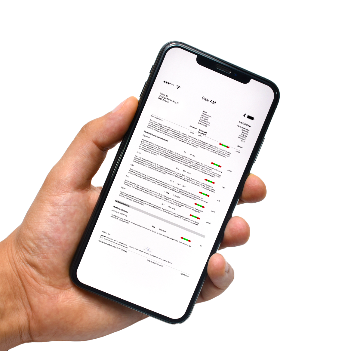 Analyse von 360Football Supplements Bluttest Beispiel