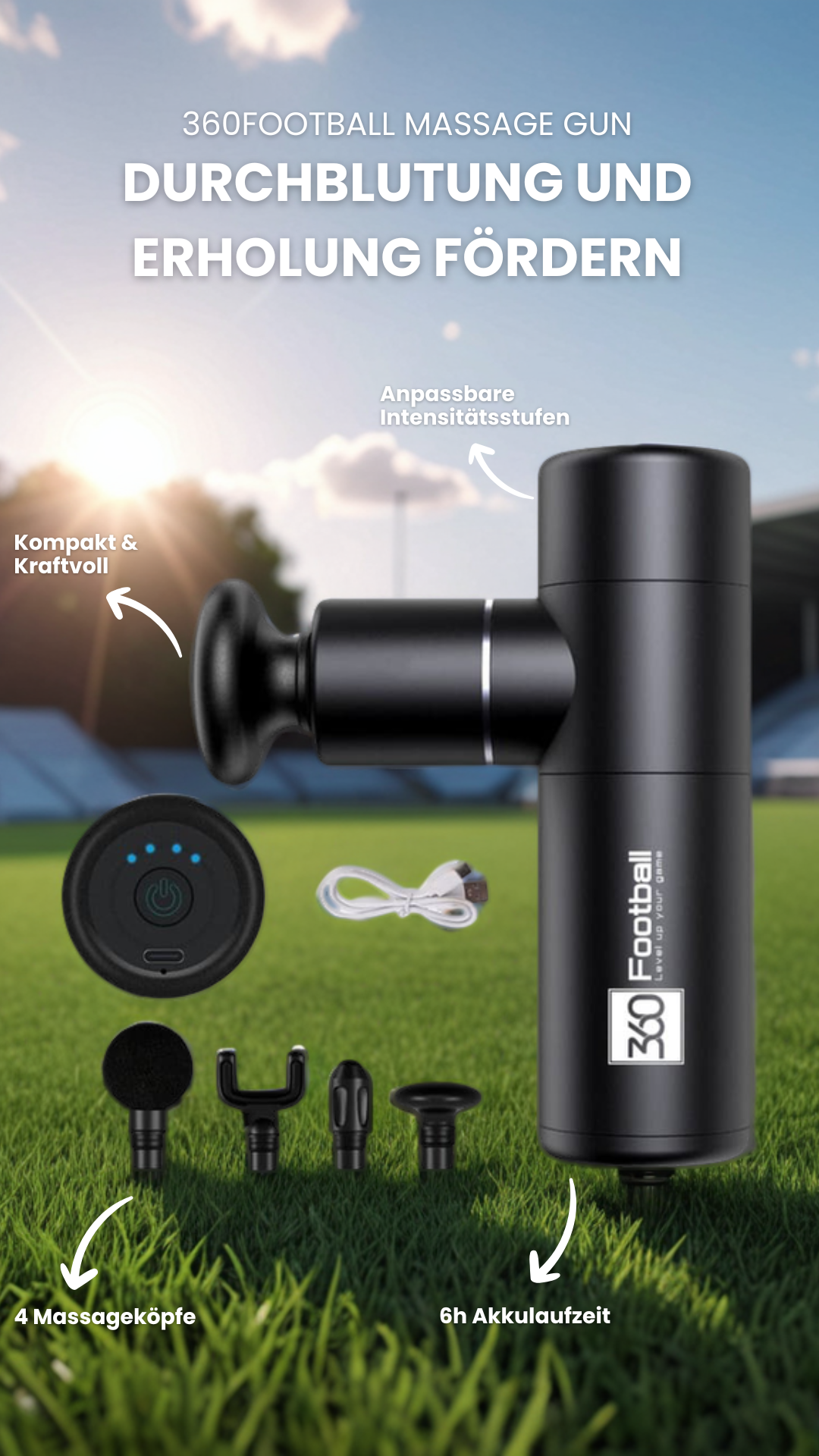 360Football Massage Gun für Fussballer mit 4 Highlights
