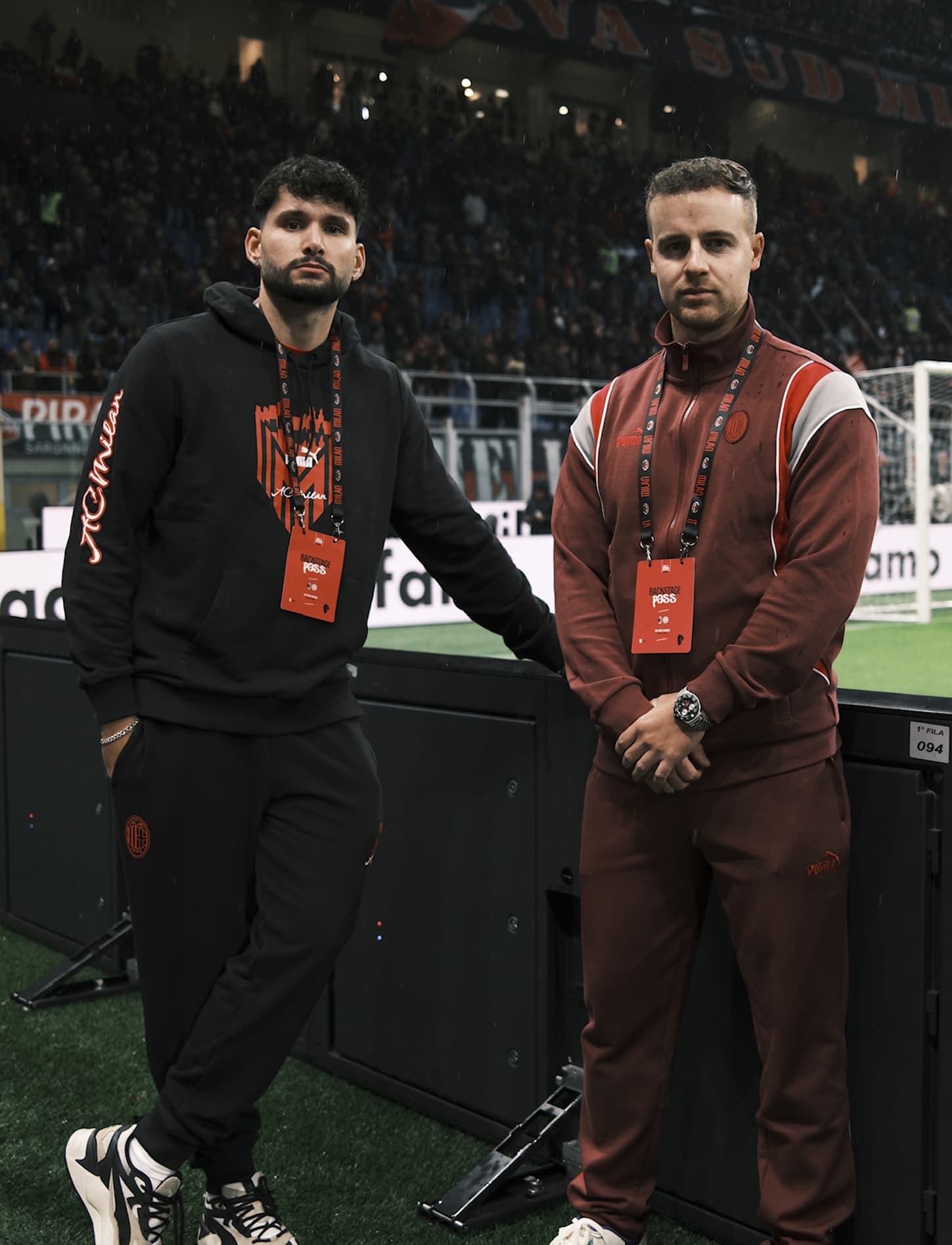 Jan Solak und Nic Keller, die Gründer von 360Football Supplements stehen im San Siro