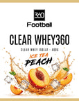 Clear Whey360 Ice Tea Peach – Etikett mit Nährwerten und Zutaten