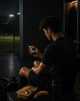 Junger Fussballer nutzt den 360Football Nutrition Generator nach dem Training