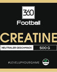 Die ganze Etikette von einer Creatine360 Dose ist zu sehen